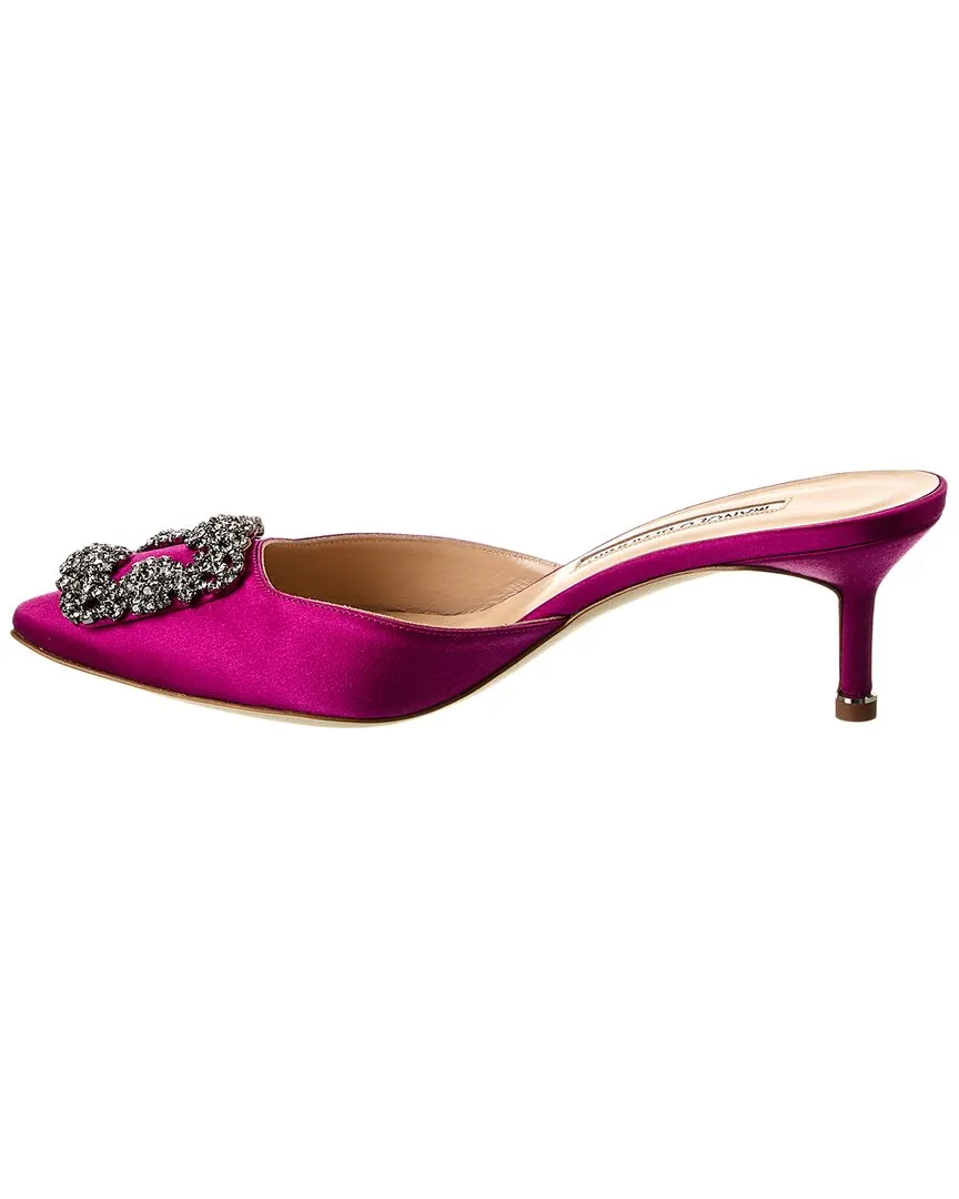 Manolo Blahnik Hangisimu 50 Satin Mule Shoes_Manolo-Blahnik