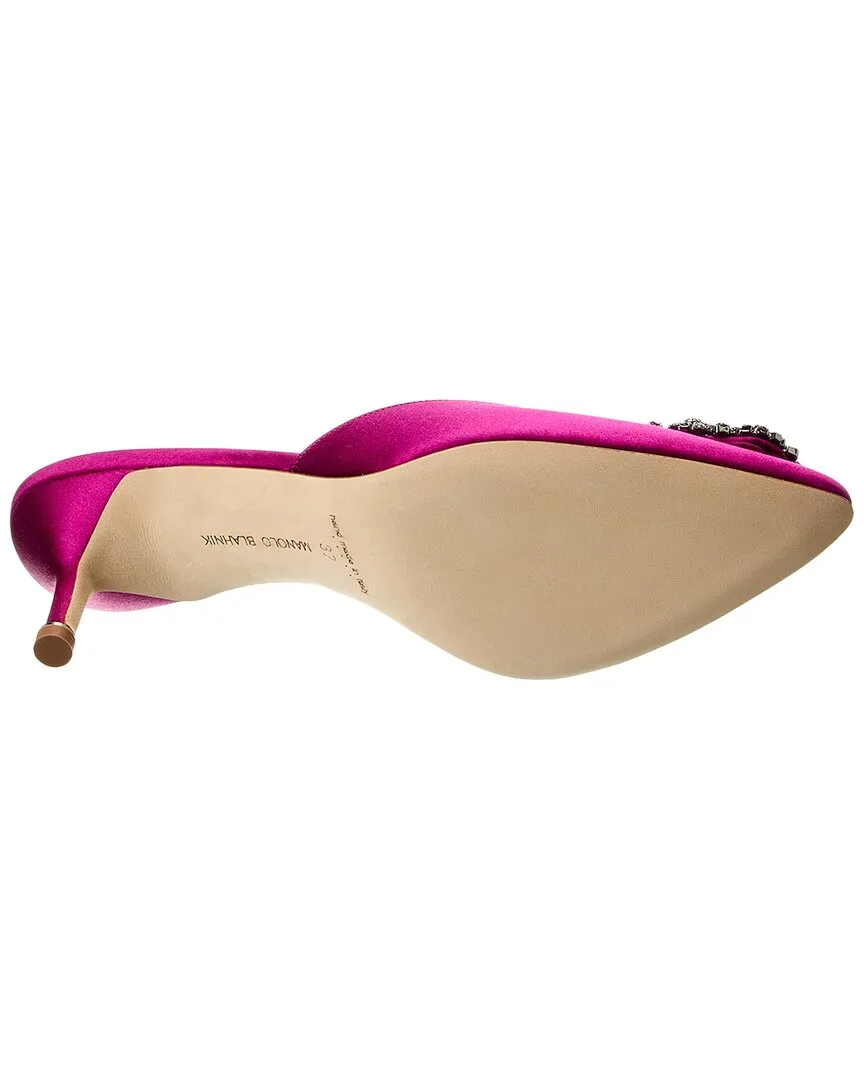 Manolo Blahnik Hangisimu 50 Satin Mule Shoes_Manolo-Blahnik