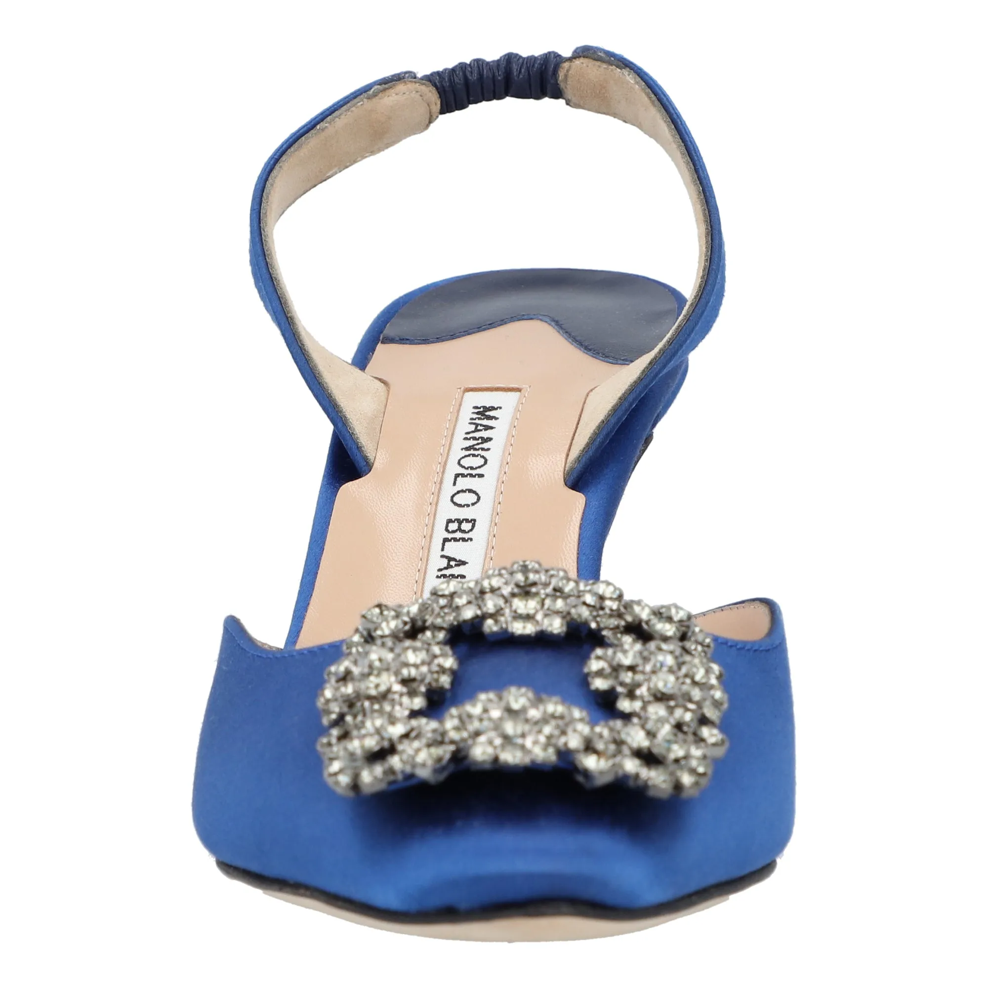 Manolo Blahnik Hangisli Slingback Pumps 85mm Blue Shoes_Manolo-Blahnik