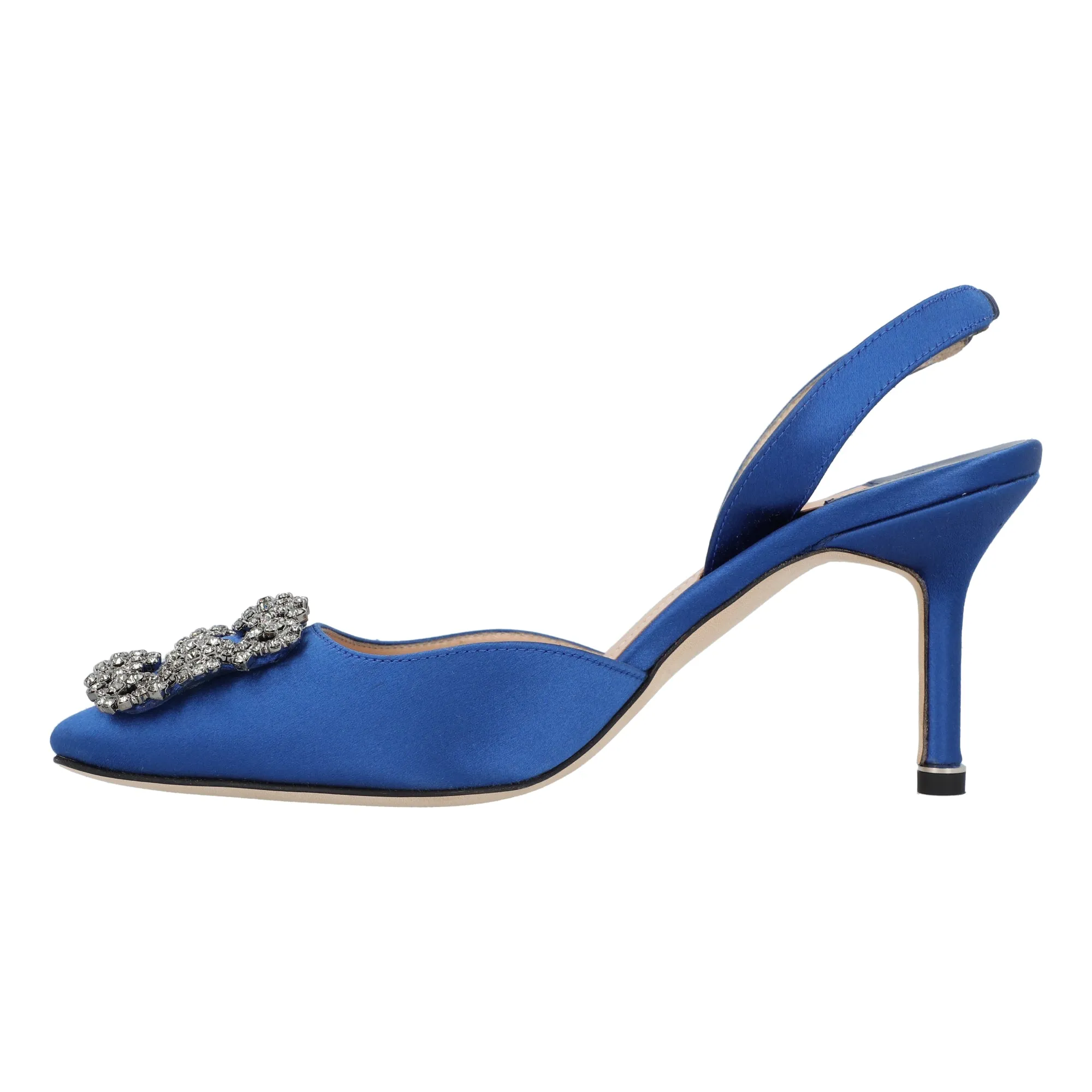 Manolo Blahnik Hangisli Slingback Pumps 85mm Blue Shoes_Manolo-Blahnik