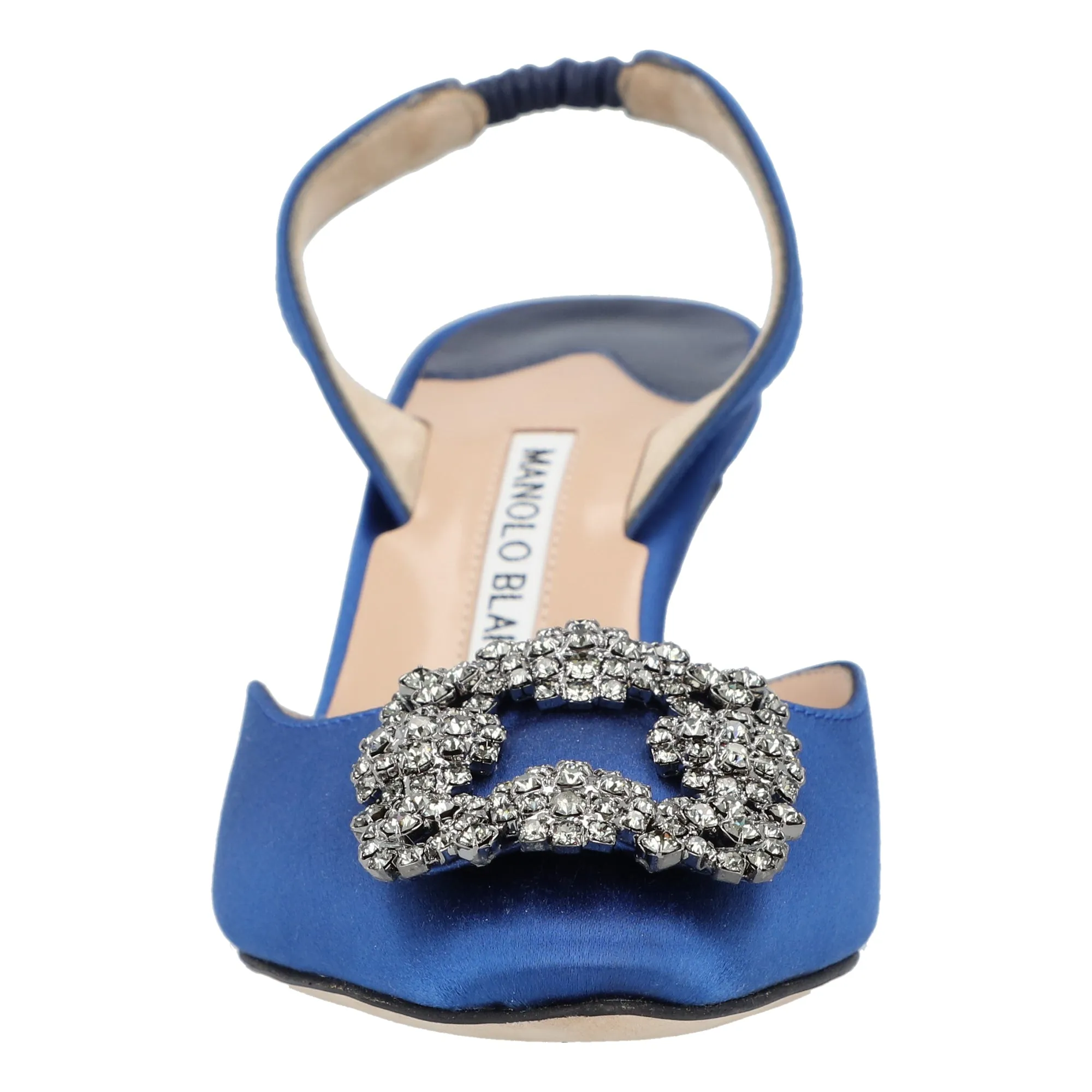 Manolo Blahnik Hangisli Slingback Pumps 85mm Blue Shoes_Manolo-Blahnik