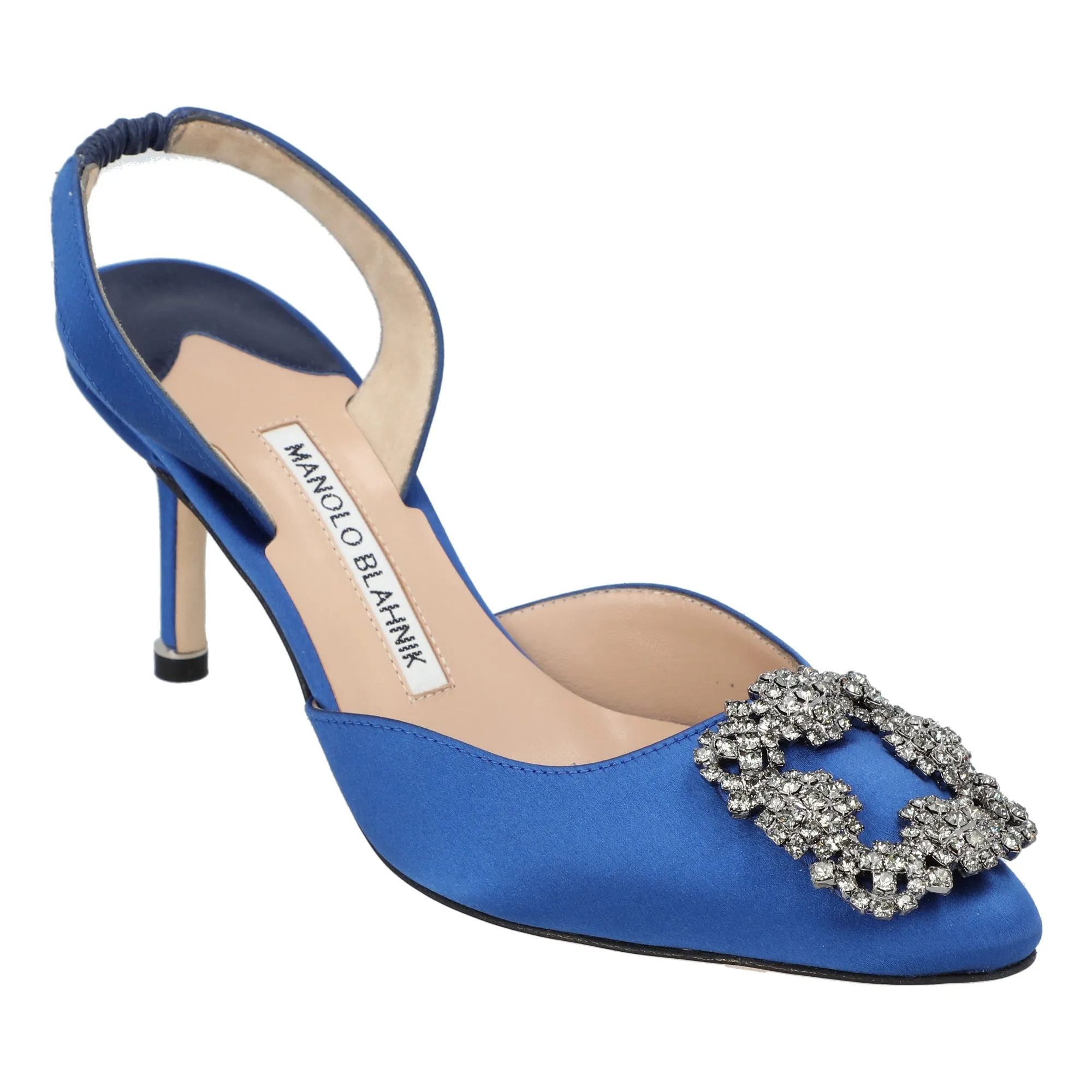 Manolo Blahnik Hangisli Slingback Pumps 85mm Blue Shoes_Manolo-Blahnik
