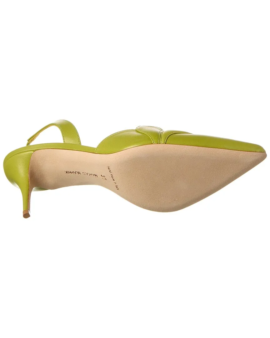 Manolo Blahnik Hatsibsli 70 Leather Slingback Pump Shoes_Manolo-Blahnik