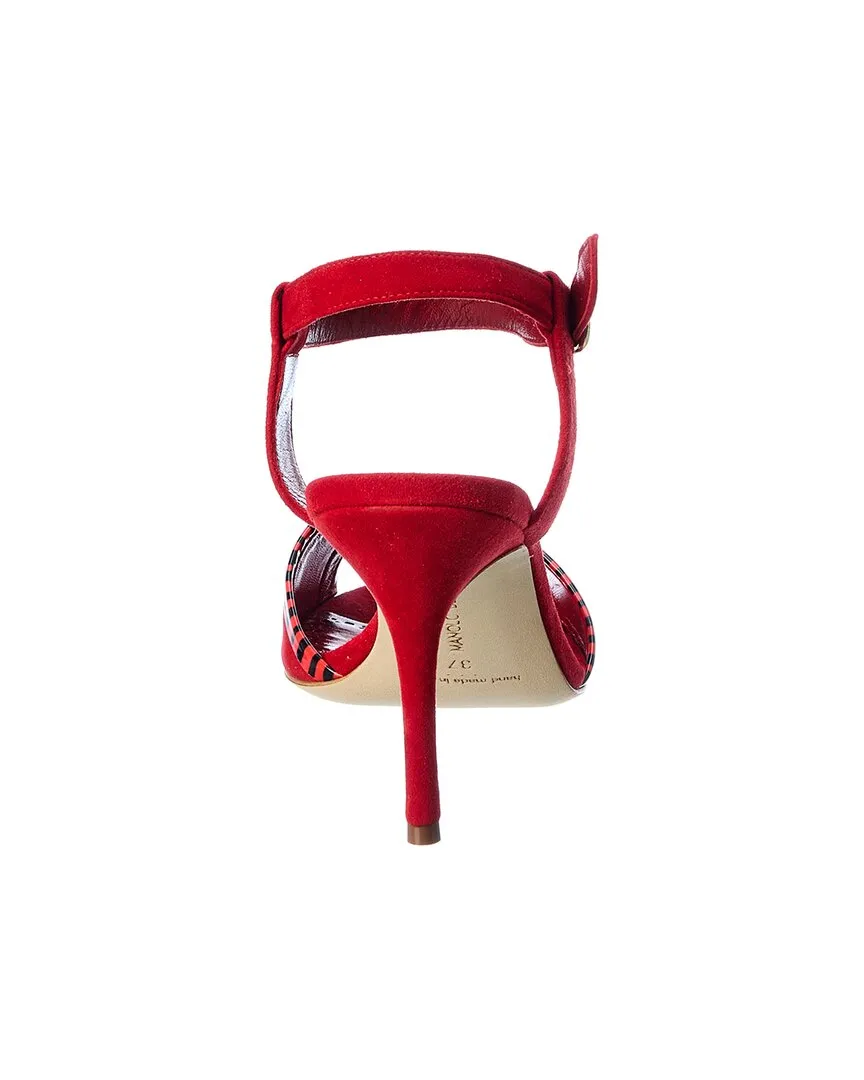 Manolo Blahnik IBN 90 Suede & Patent Sandal Shoes_Manolo-Blahnik