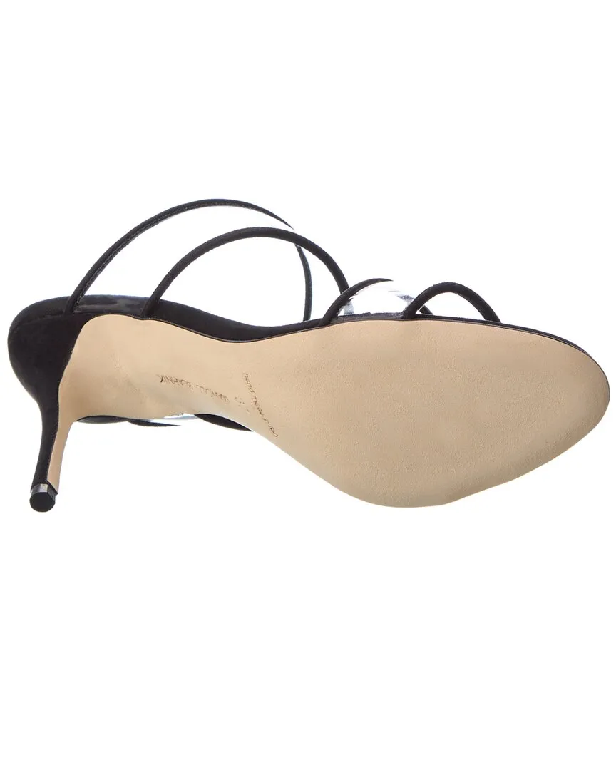 Manolo Blahnik Invymu 90 Vinyl & Suede Sandal Shoes_Manolo-Blahnik