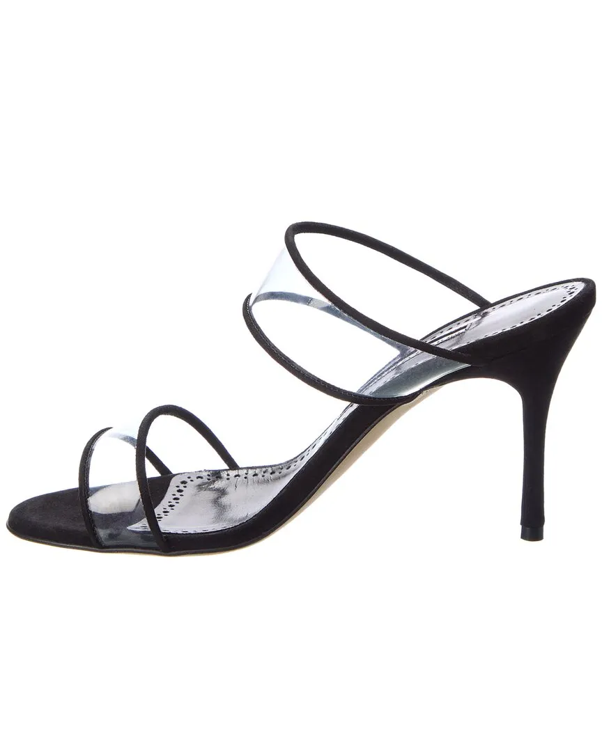 Manolo Blahnik Invymu 90 Vinyl & Suede Sandal Shoes_Manolo-Blahnik