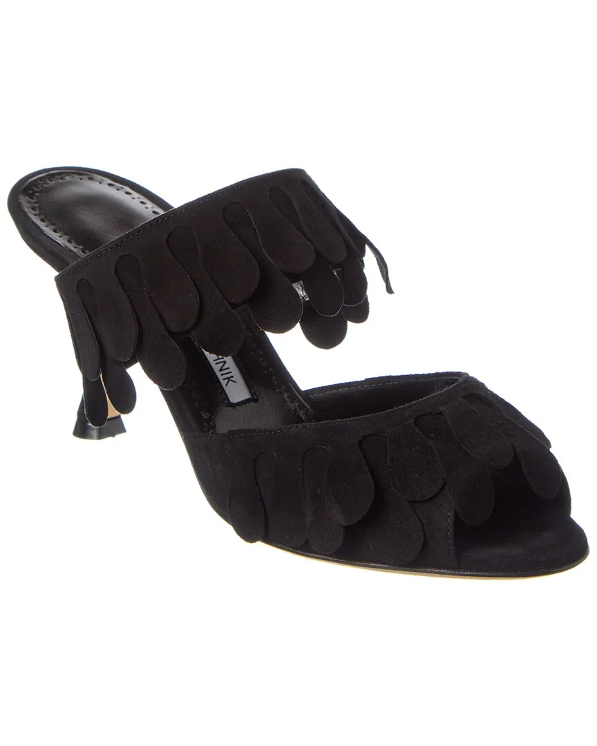 Manolo Blahnik Kelna 70 Suede Sandal Shoes_Manolo-Blahnik