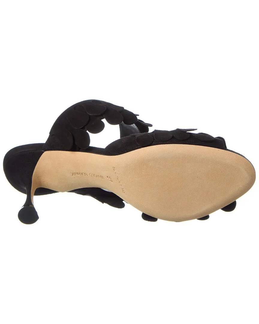 Manolo Blahnik Kelna 70 Suede Sandal Shoes_Manolo-Blahnik