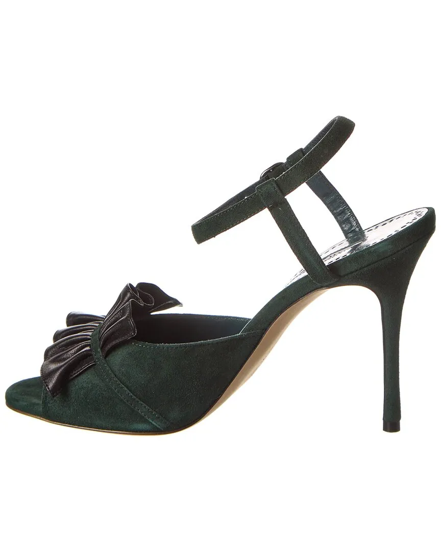 Manolo Blahnik Khedni 105 Suede & Leather Sandal Shoes_Manolo-Blahnik