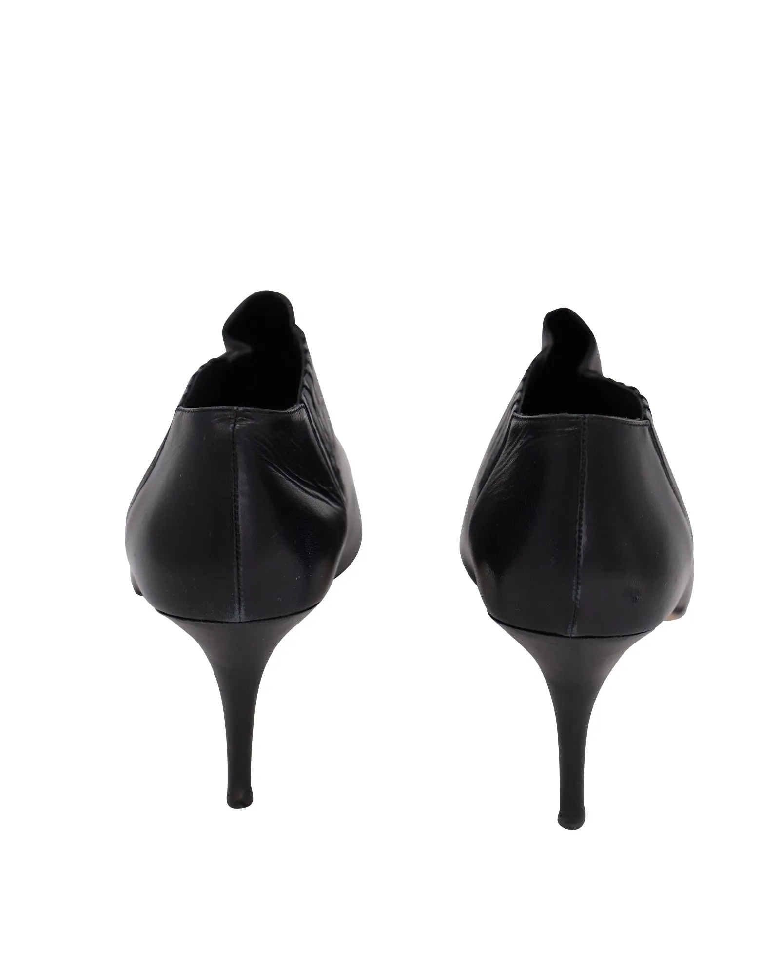 Manolo Blahnik Livrea Gore Ankle Bootie in Black Leather Shoes_Manolo-Blahnik