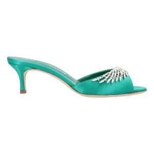 Manolo Blahnik Lumada Fabio 050 Mule Green Shoes_Manolo-Blahnik
