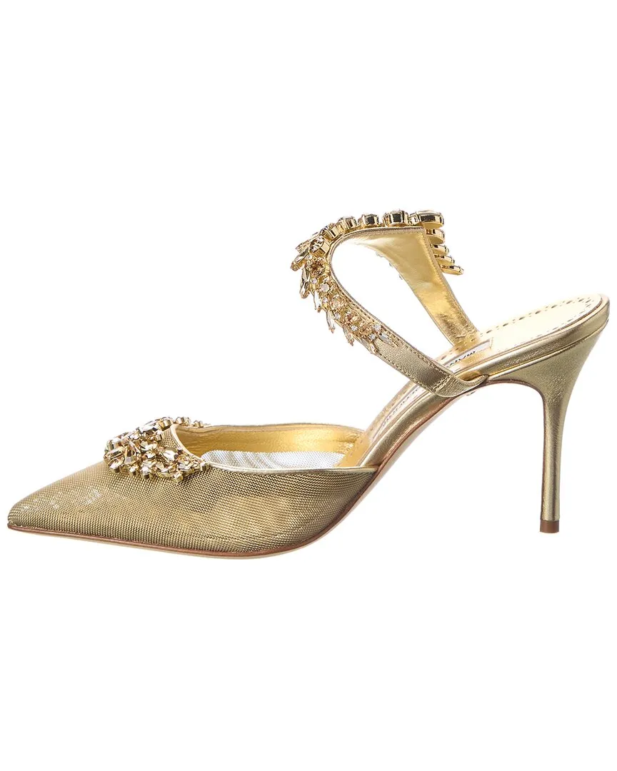 Manolo Blahnik Lurum 90 Mesh & Leather Pump Shoes_Manolo-Blahnik