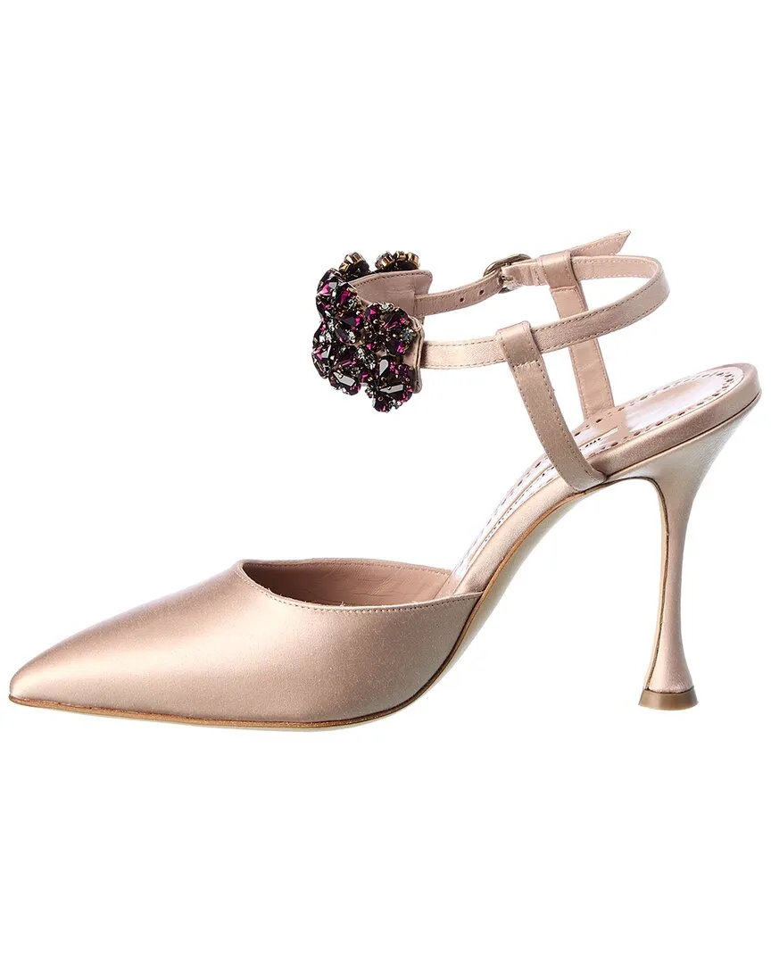 Manolo Blahnik Mabina 105 Satin Pump Shoes_Manolo-Blahnik