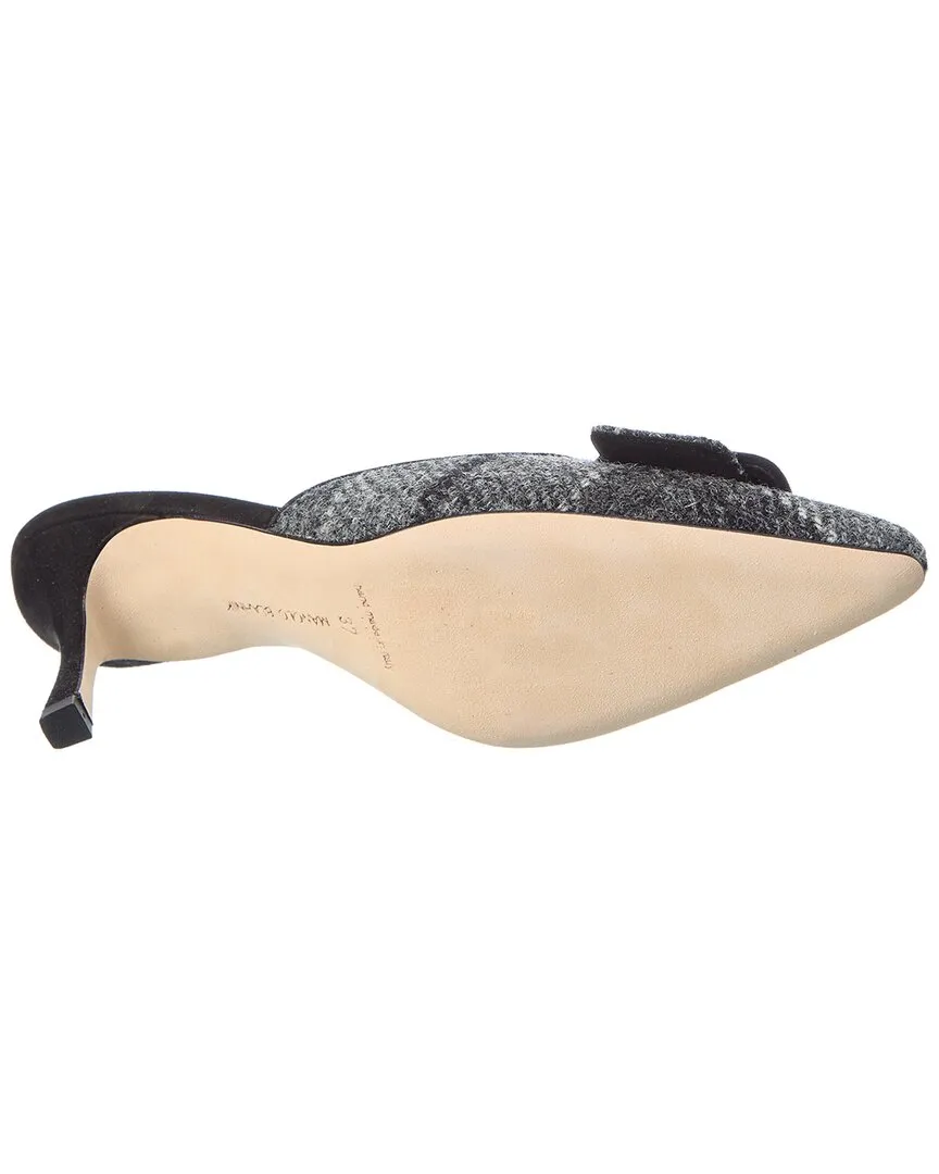 Manolo Blahnik Maysale 70 Wool & Suede Pump Shoes_Manolo-Blahnik