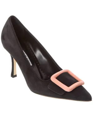 Manolo Blahnik Maysale 90 Suede Pump Shoes_Manolo-Blahnik