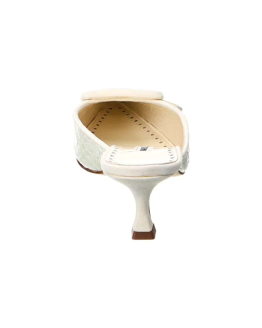 Manolo Blahnik Maysalebi 50 Croc-Embossed Leather & Suede Mule Shoes_Manolo-Blahnik