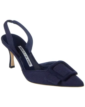 Manolo Blahnik Maysli 70 Linen Slingback Pump Shoes_Manolo-Blahnik