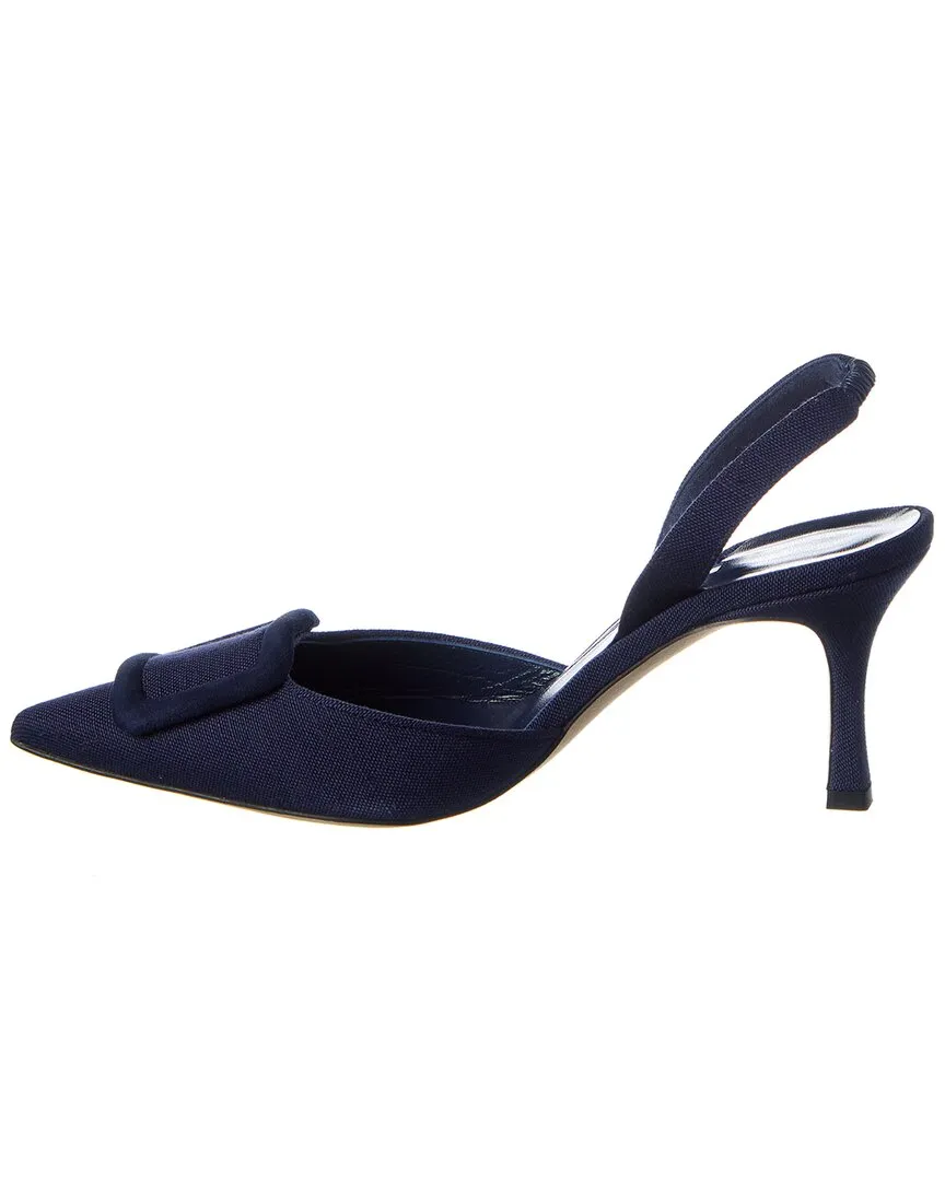 Manolo Blahnik Maysli 70 Linen Slingback Pump Shoes_Manolo-Blahnik