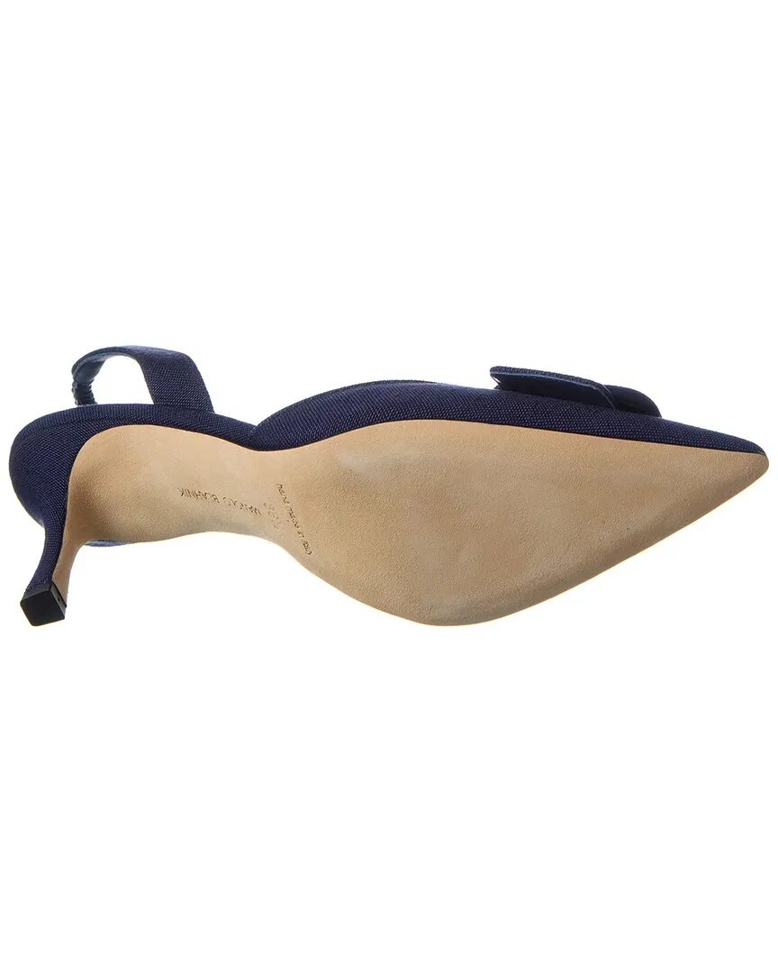 Manolo Blahnik Maysli 70 Linen Slingback Pump Shoes_Manolo-Blahnik