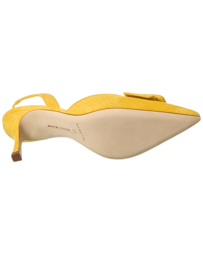Manolo Blahnik Maysli 70 Suede Slingback Pump Shoes_Manolo-Blahnik