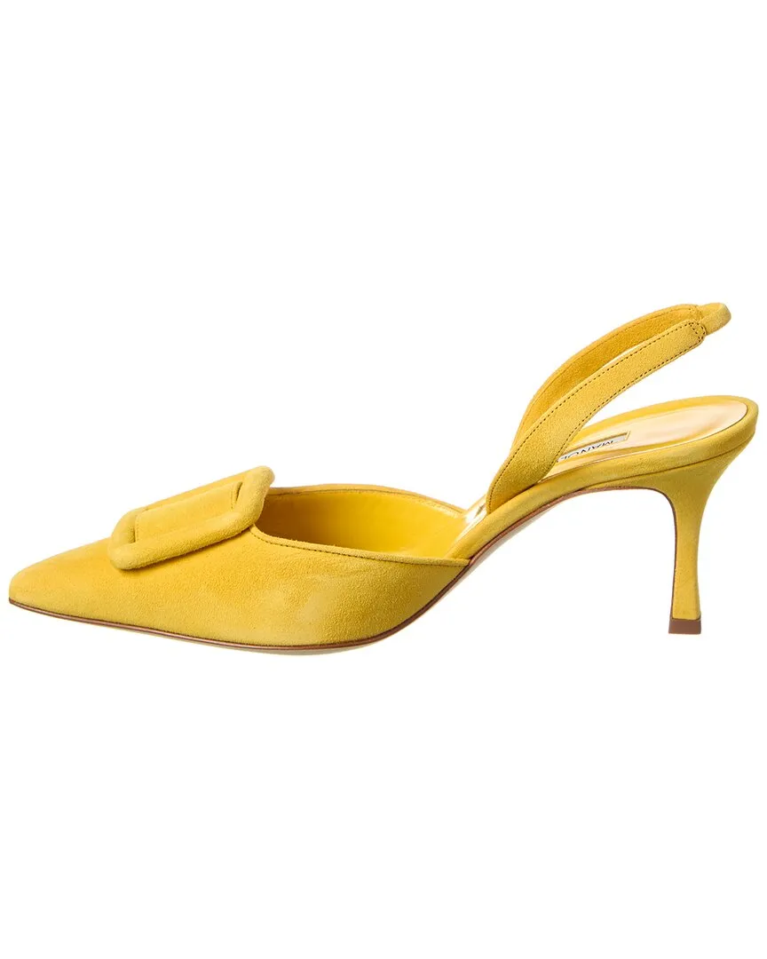 Manolo Blahnik Maysli 70 Suede Slingback Pump Shoes_Manolo-Blahnik