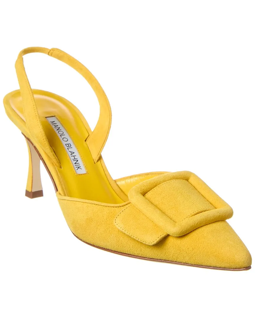Manolo Blahnik Maysli 70 Suede Slingback Pump Shoes_Manolo-Blahnik