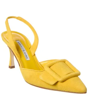 Manolo Blahnik Maysli 70 Suede Slingback Pump Shoes_Manolo-Blahnik