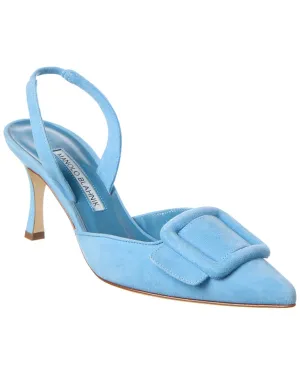 Manolo Blahnik Maysli 70 Suede Slingback Pump Shoes_Manolo-Blahnik