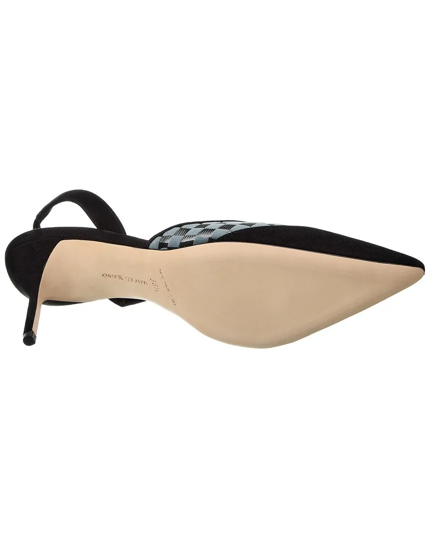 Manolo Blahnik Mingosli 70 Mesh & Suede Slingback Pump Shoes_Manolo-Blahnik