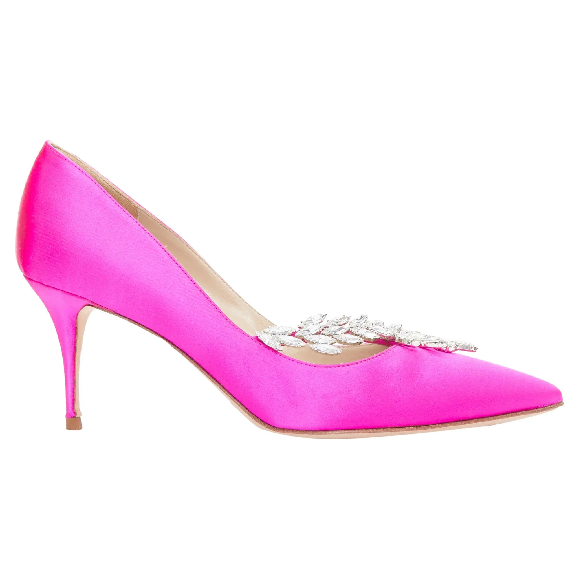 Manolo Blahnik nadira satin crystal mid pumps Shoes_Manolo-Blahnik
