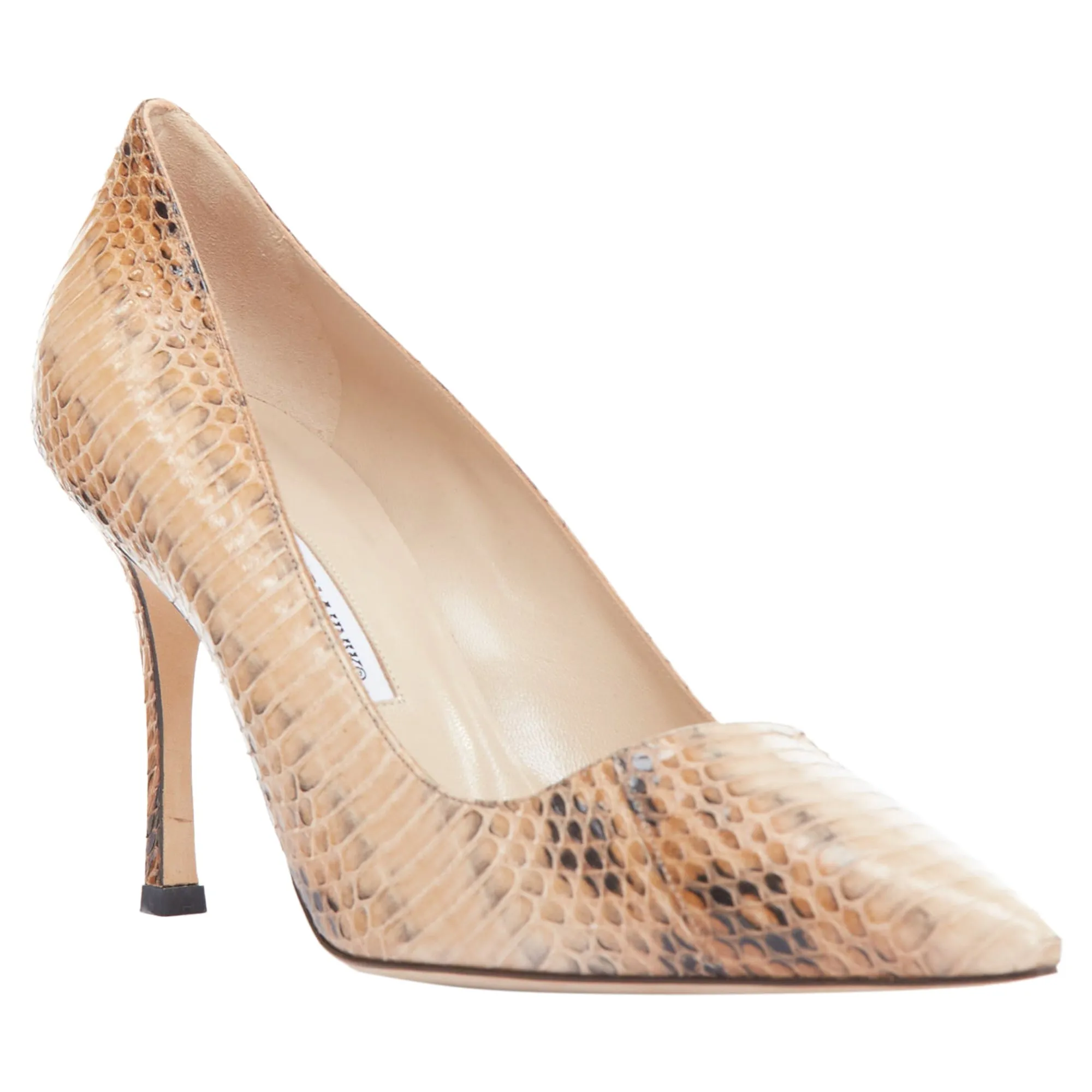 Manolo Blahnik nude coated slim heel pumps Shoes_Manolo-Blahnik