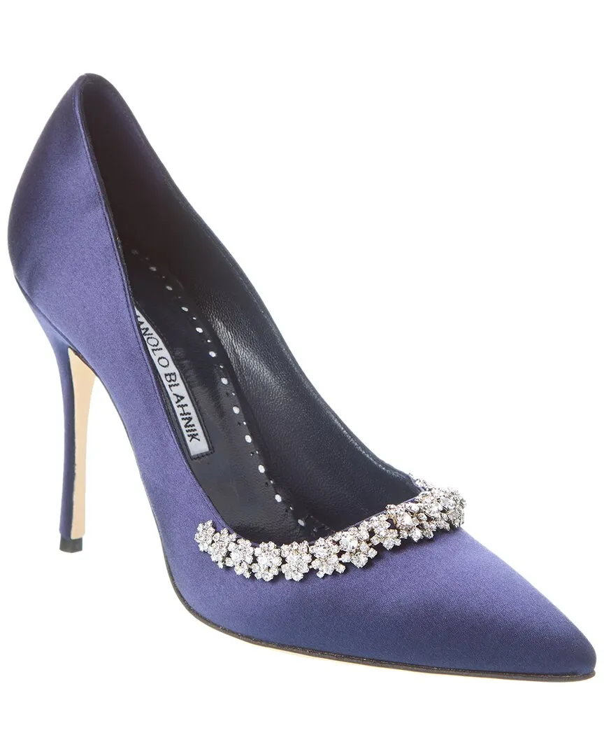 Manolo Blahnik Olarana 105 Satin Pump Shoes_Manolo-Blahnik