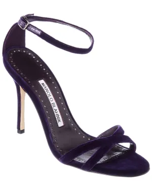 Manolo Blahnik Paloma 105 Velvet Sandal Shoes_Manolo-Blahnik