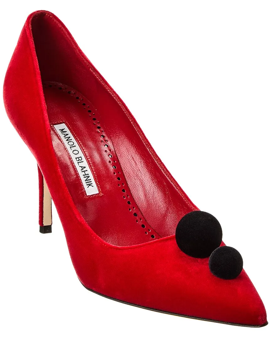 Manolo Blahnik Piera 90 Velvet Pump Shoes_Manolo-Blahnik