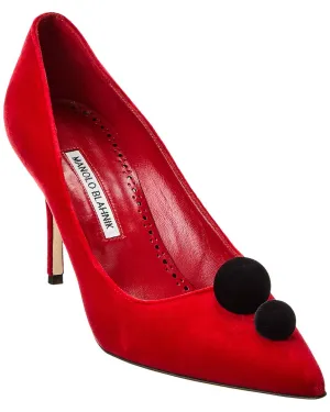 Manolo Blahnik Piera 90 Velvet Pump Shoes_Manolo-Blahnik