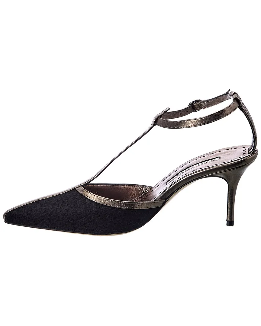 Manolo Blahnik Piglie 70 Wool & Leather Pump Shoes_Manolo-Blahnik