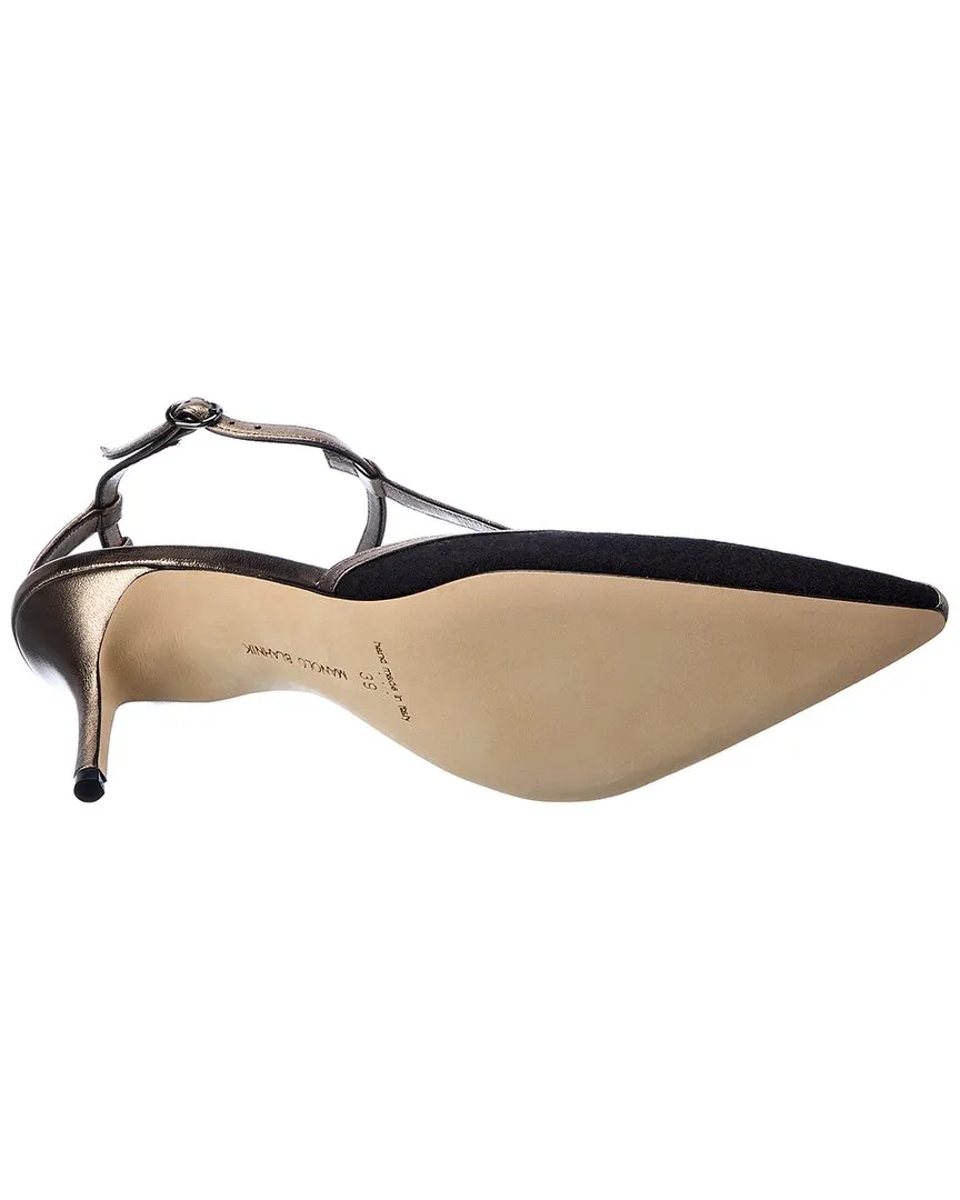 Manolo Blahnik Piglie 70 Wool & Leather Pump Shoes_Manolo-Blahnik