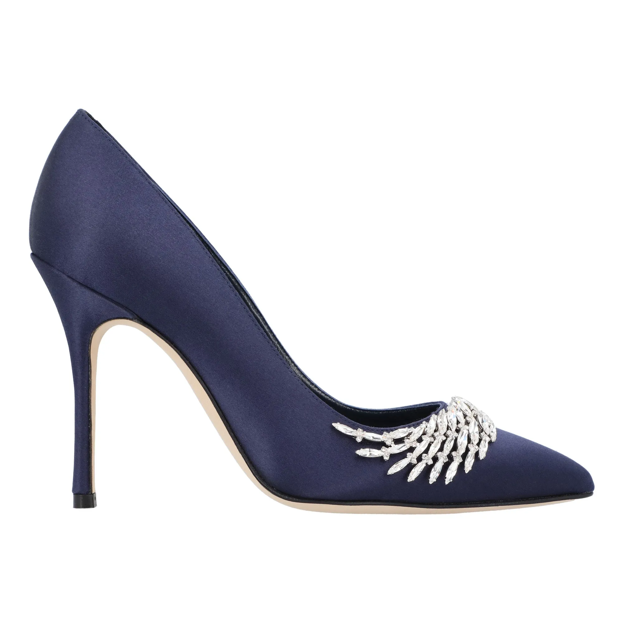 Manolo Blahnik Pluma Fabio Satin 105 Pump Purple Shoes_Manolo-Blahnik