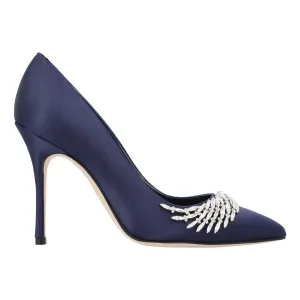 Manolo Blahnik Pluma Fabio Satin 105 Pump Purple Shoes_Manolo-Blahnik
