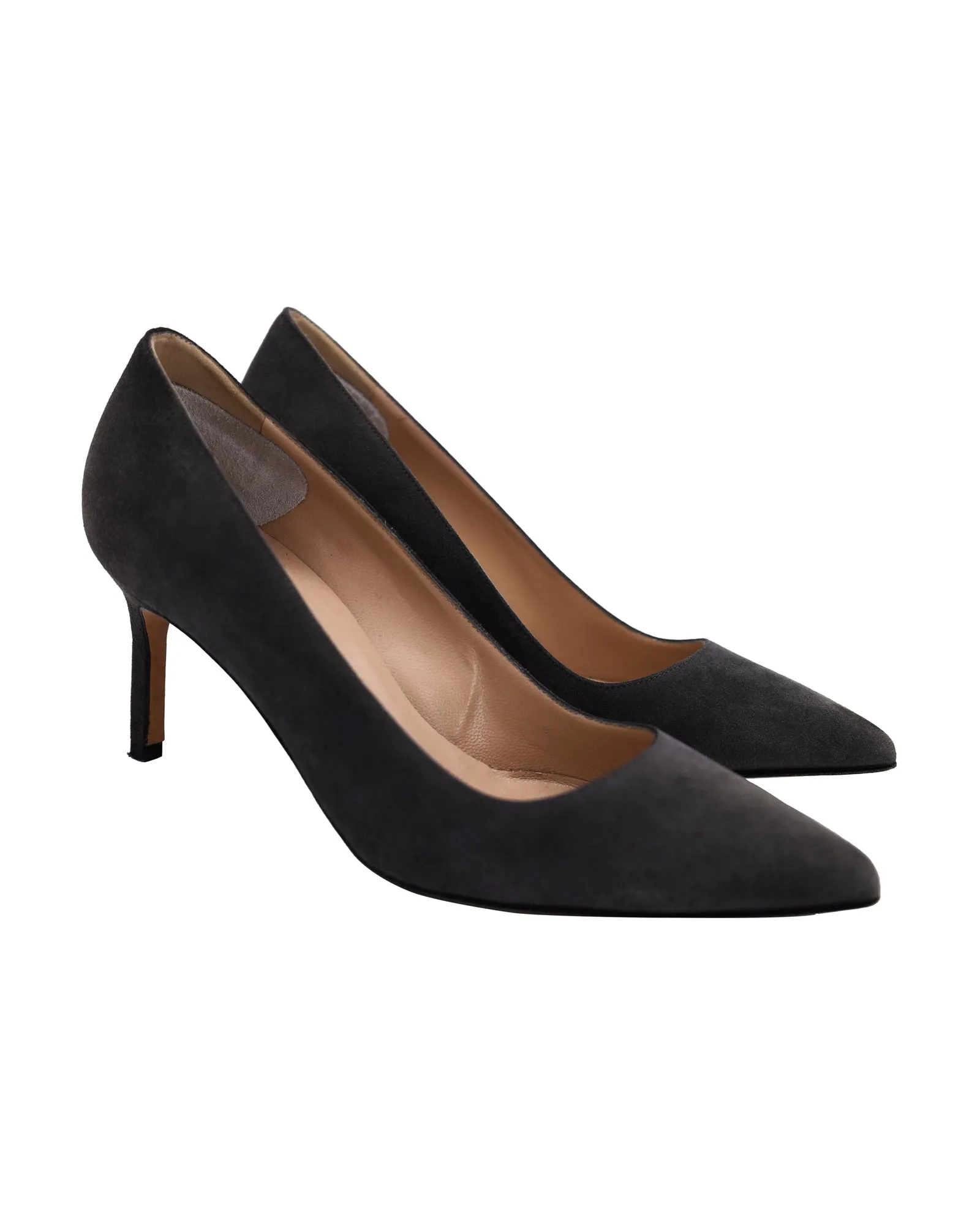 Manolo Blahnik Pointed Pumps in Grey Suede Shoes_Manolo-Blahnik