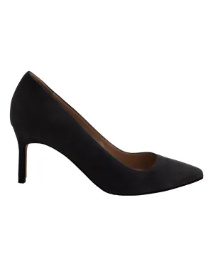 Manolo Blahnik Pointed Pumps in Grey Suede Shoes_Manolo-Blahnik