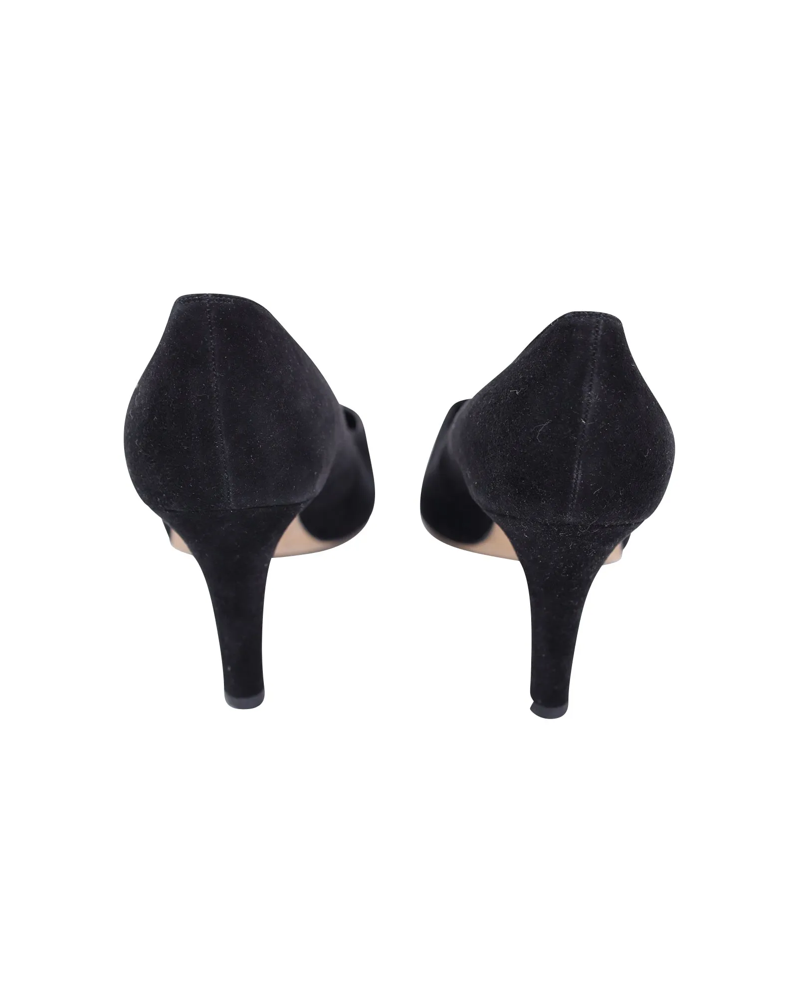 Manolo Blahnik Pointed-Toe Pumps in Black Suede Shoes_Manolo-Blahnik
