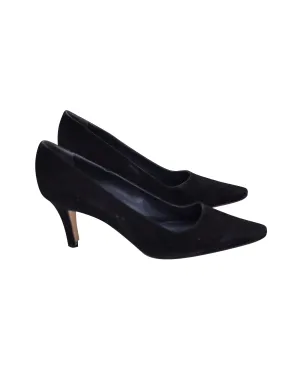 Manolo Blahnik Pointed-Toe Pumps in Black Suede Shoes_Manolo-Blahnik