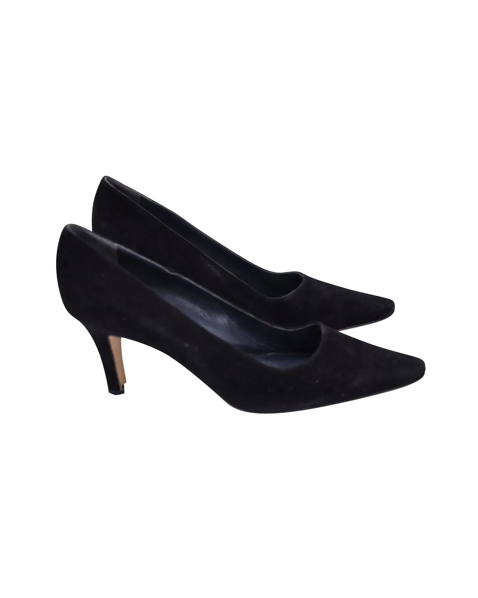 Manolo Blahnik Pointed-Toe Pumps in Black Suede Shoes_Manolo-Blahnik