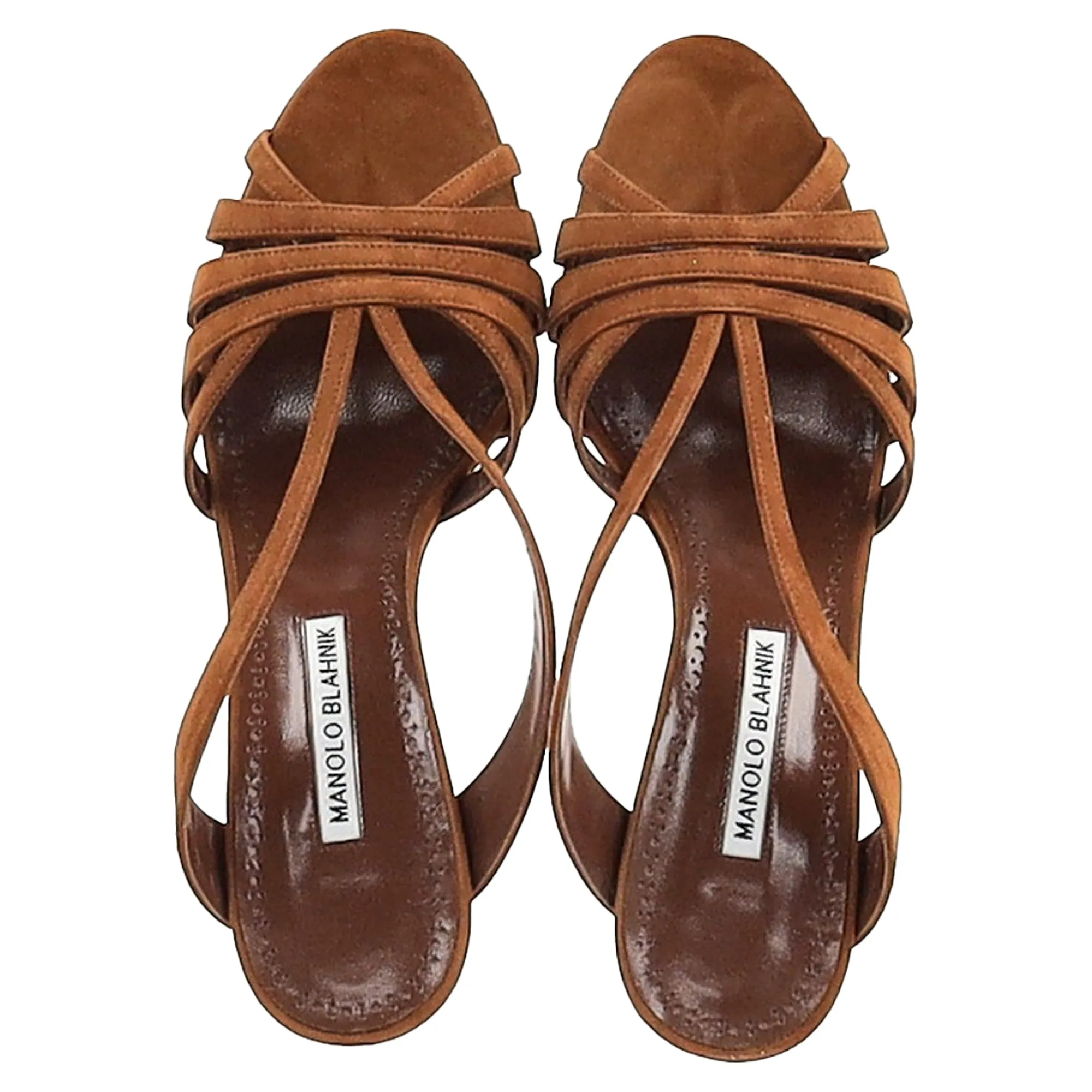 Manolo Blahnik Sardimu 70 Mules in Brown Suede Shoes_Manolo-Blahnik