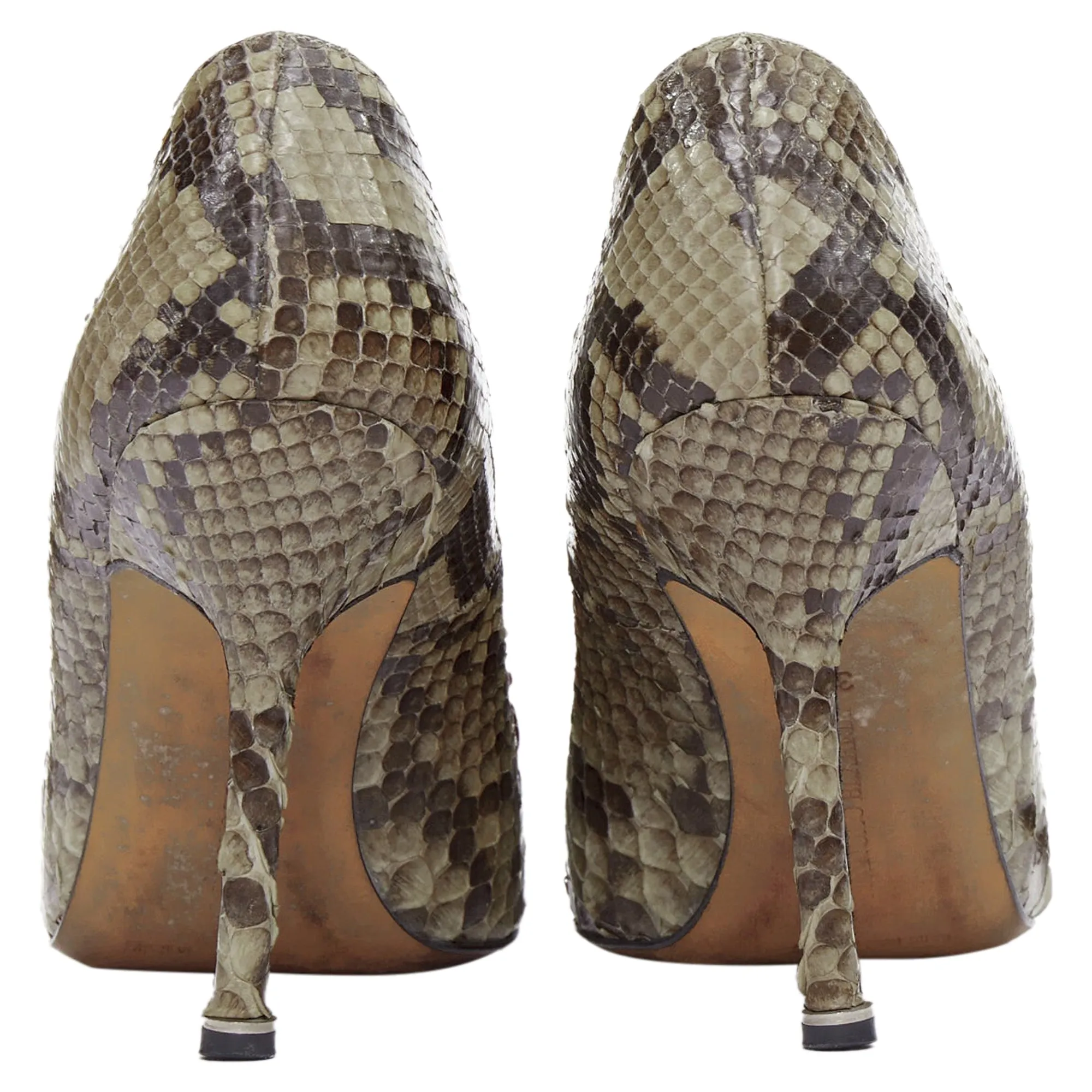 Manolo Blahnik Scaled Leather Rose Applique Pumps Shoes_Manolo-Blahnik