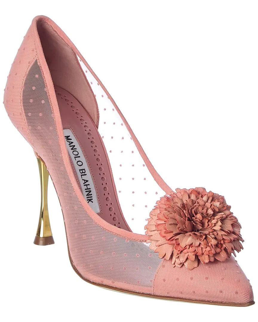 Manolo Blahnik Sohemias 105 Suede-Trim Pump Shoes_Manolo-Blahnik