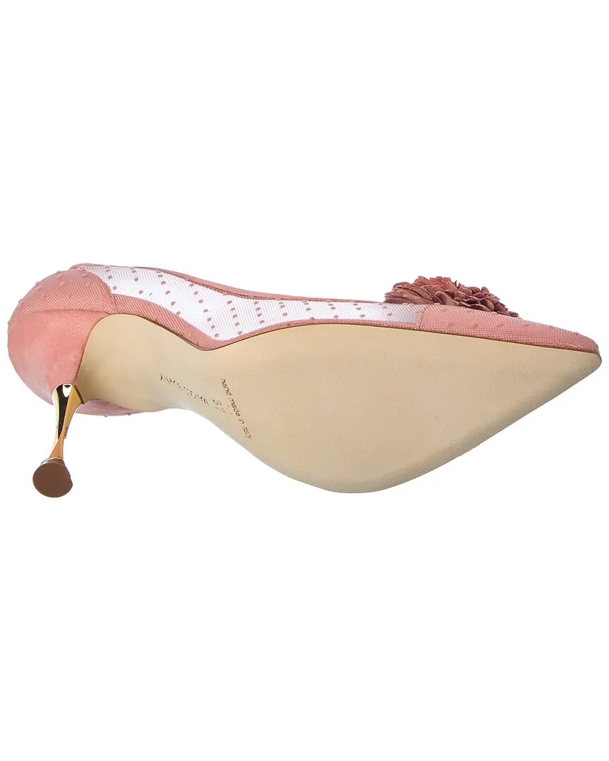 Manolo Blahnik Sohemias 105 Suede-Trim Pump Shoes_Manolo-Blahnik