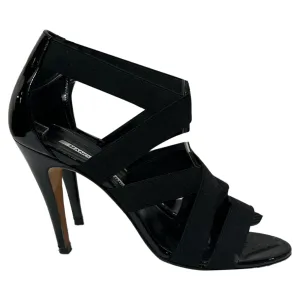 Manolo Blahnik Strappy Sandal Heels in Black Patent Leather Shoes_Manolo-Blahnik