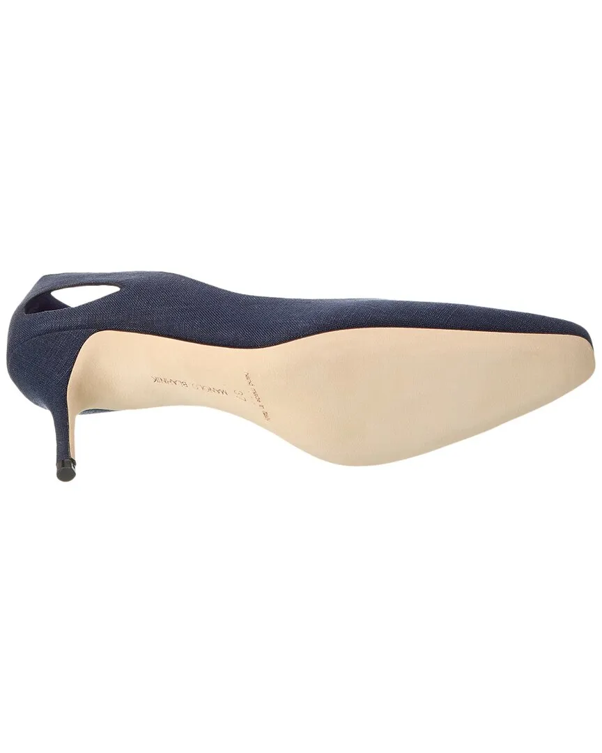 Manolo Blahnik Toplaca 70 Linen Pump Shoes_Manolo-Blahnik